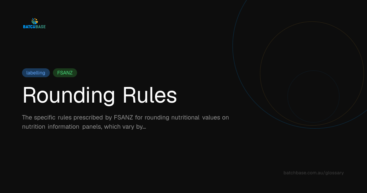 Rounding Rules — Australasian Food Compliance Definition | Batchbase